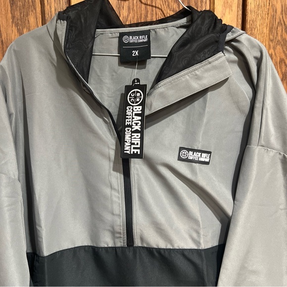 NWT Black Rifle Coffee Company Anorak Windbreaker Gunmetal Men’s 2X - Picture 3 of 5